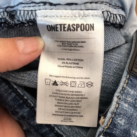 One Teaspoon Super High Waist Freebirds II Distressed Blue Jeans Size 27 - Picture 12 of 16